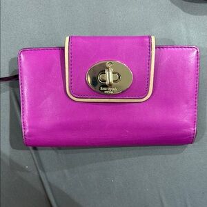 Kate Spade Purple Wallet with Gold Accents